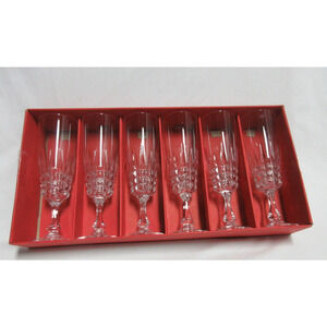 Cristal D' Arques Durand Pompadour Champagne Flute Glasses 7" Set of 6 ORG. BOX